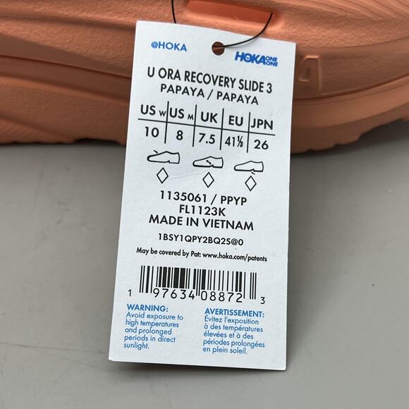 HOKA Ora Recovery Slide 3 Women Size 10 / Men 8 Orange Cushioned Comfort Sandals - Picture 8 of 8